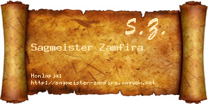 Sagmeister Zamfira névjegykártya